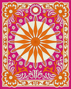 Radiant Fuchsia Sunburst Floral Rug