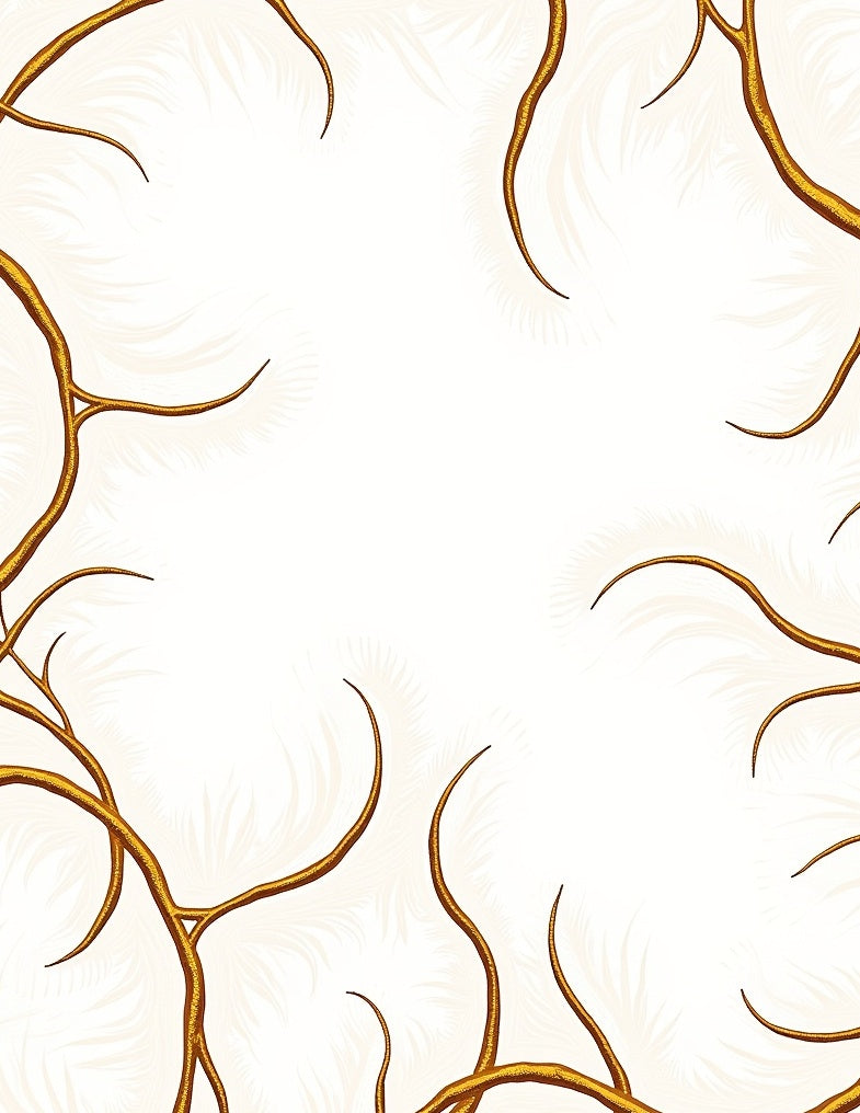 Golden Organic Swirls Design Rug