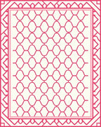 Modern Pink Geometric Interlocking Pattern Rug