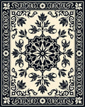 Classic Floral Medallion Black Design Rug