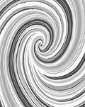 Swirling Gray Tone Striped Design Rug