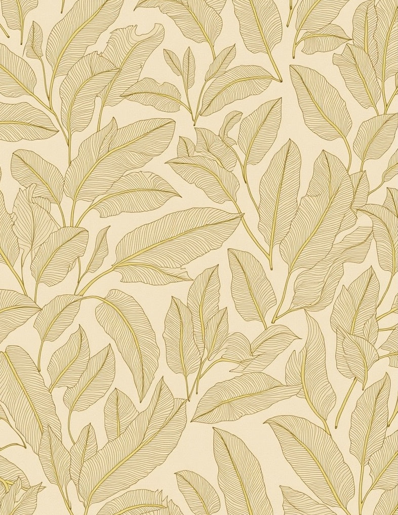 Golden Leaf Pattern Design Rug
