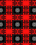 Bold Red Black White Geometric Pattern Rug