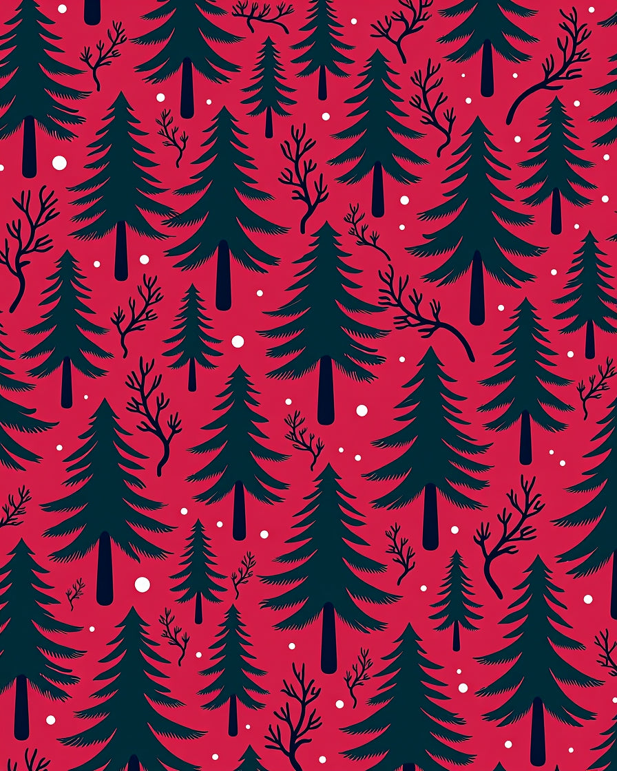 Deep Forest Silhouette Pattern Rug