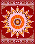 Radiant Sunburst Geometric Design Rug