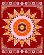Radiant Sunburst Geometric Design Rug