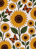Sunflower Butterfly Sunny Pattern Rug