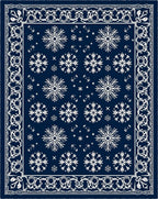 Winter Snowflake Scroll Design Rug