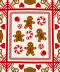 Gingerbread Men Candy Cane Pattern Rug