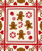 Gingerbread Men Candy Cane Pattern Rug