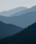 Misty Mountain Range Silhouette Rug
