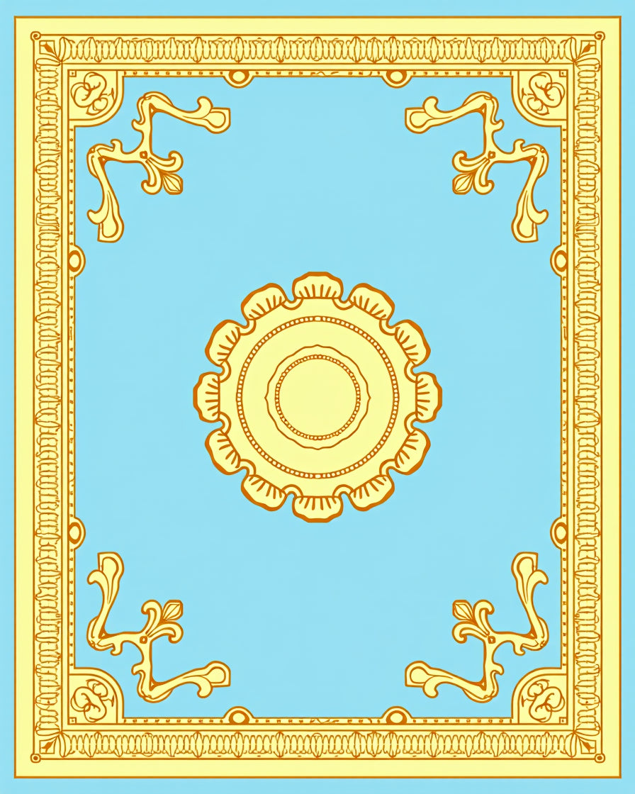 Ornate Floral Border With Center Medallion Rug