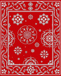Red Snowflakes Filigree Design Rug