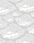 Whimsical White Cloud Patterned Ground Rug