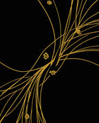 Golden Stylized Floral Branches Rug