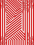 Red White Striped Swirl Pattern Rug