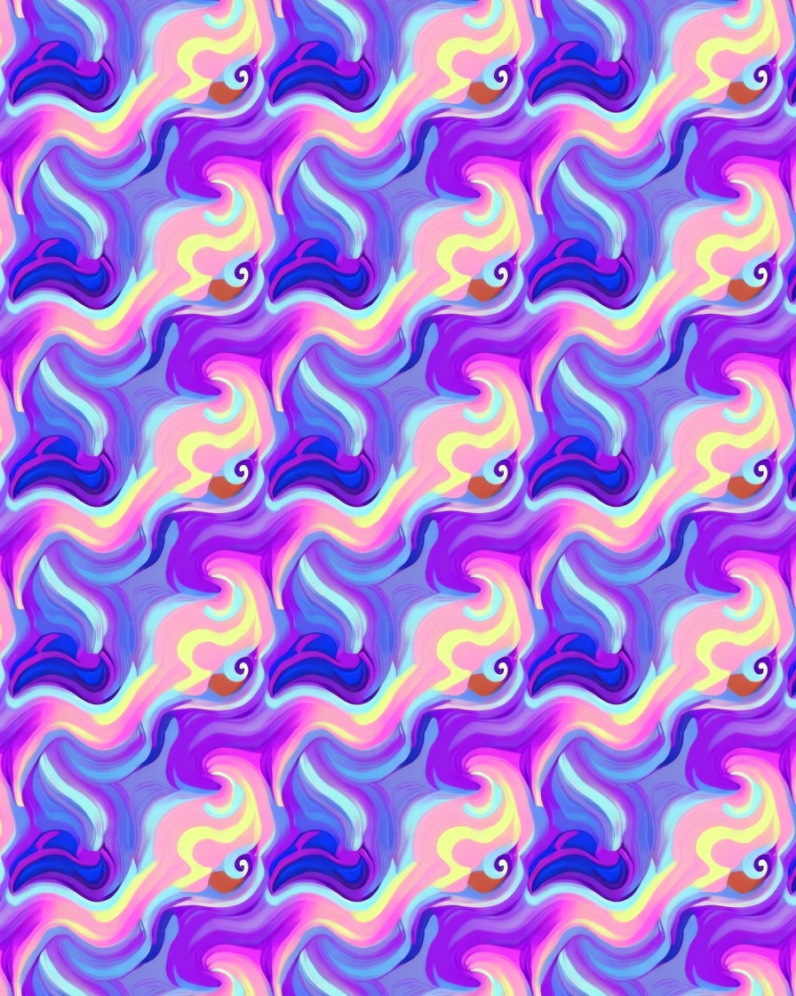 Vibrant Swirling Psychedelic Pattern Rug