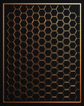Modern Copper Hexagonal Patterned Rug