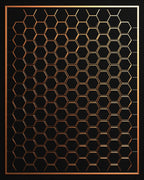 Modern Copper Hexagonal Patterned Rug