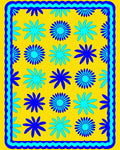 Bright Yellow Floral Pattern Rug