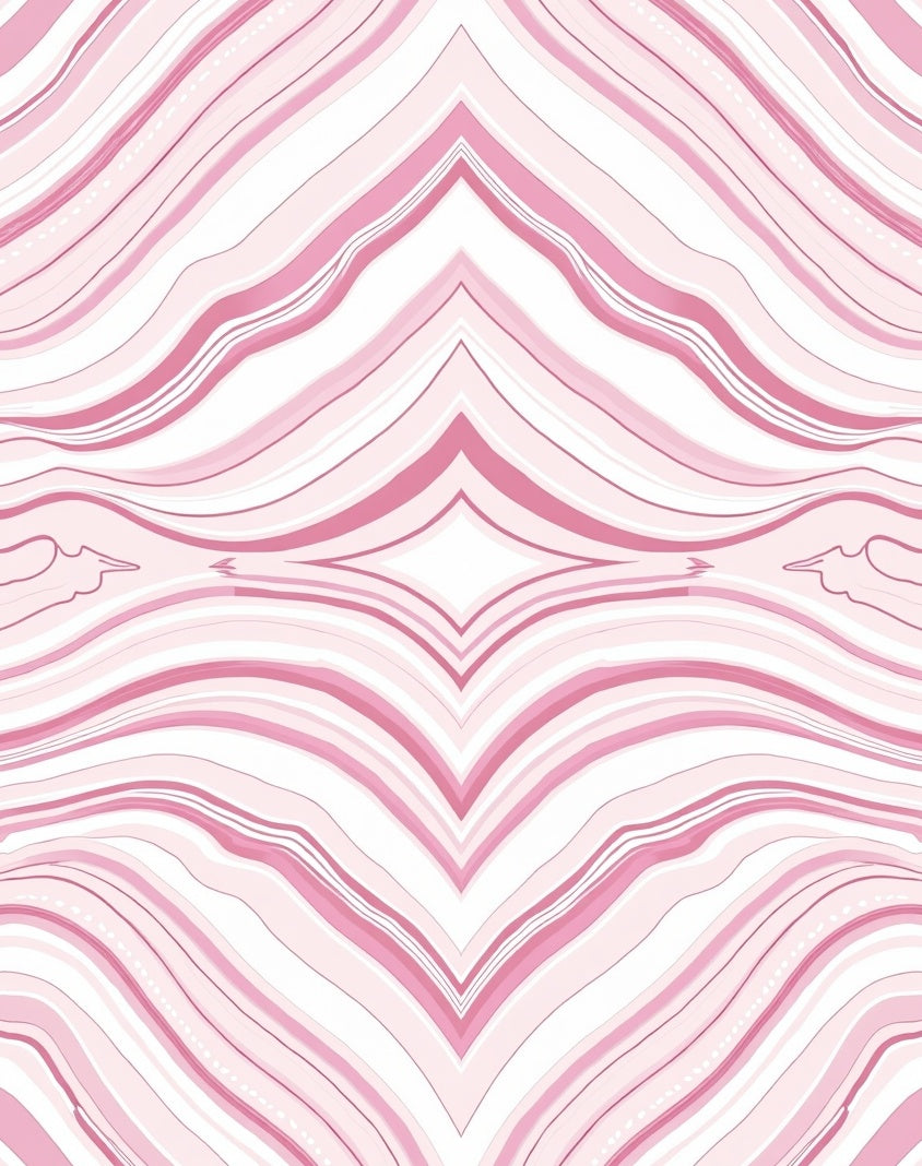 Pink Abstract Wavy Lines Design Rug
