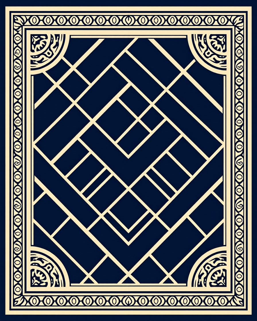 Art Deco Geometric Pattern Rug