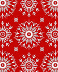 White Floral Mandala Red Pattern Rug