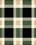 Green Black Plaid Tartan Style Rug