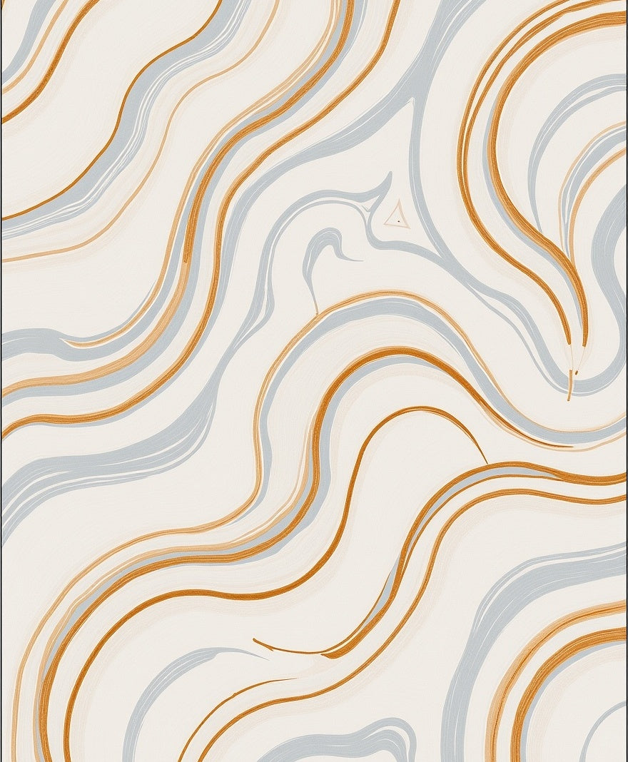 Subtle Swirls Abstract Warm Tones Rug