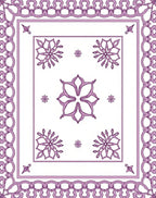 Ornate Purple Floral Medallion Rug