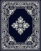 Classic Floral Border Centerpiece Design Rug