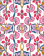 Vibrant Floral Vines Pattern Rug