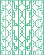 Green Geometric Lattice Inspired Pattern Rug