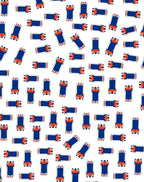 Abstract Blue Orange Fringe Pattern Rug