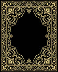 Elegant Golden Vintage Scroll Border Rug