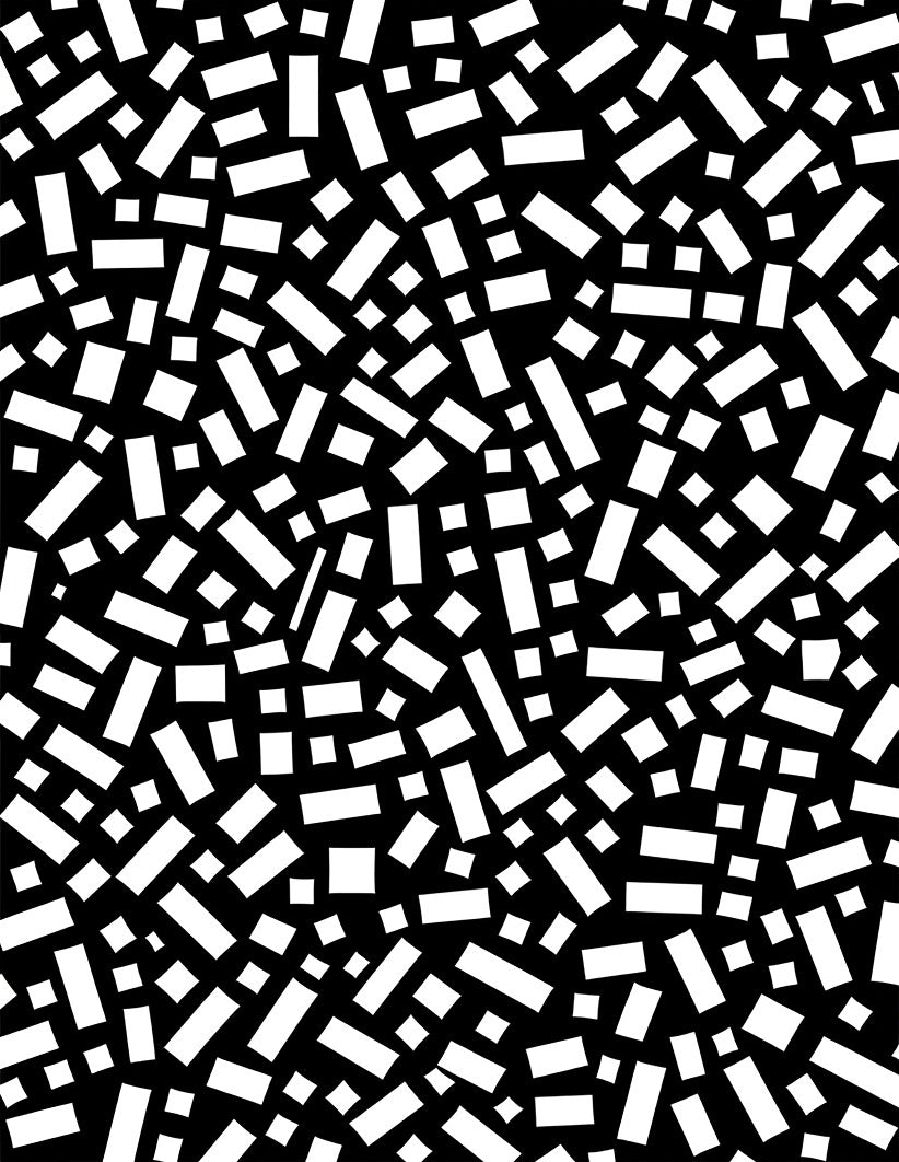 Abstract Black White Rectangular Pattern Rug