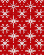 Red And White Snowflake Pattern Rug