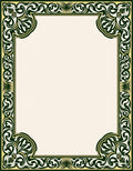 Elegant Dark Green Floral Scroll Pattern Rug
