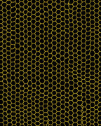 Chic Black Hexagonal Pattern Rug