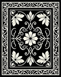 Classic Floral Scrollwork Black Cream Rug