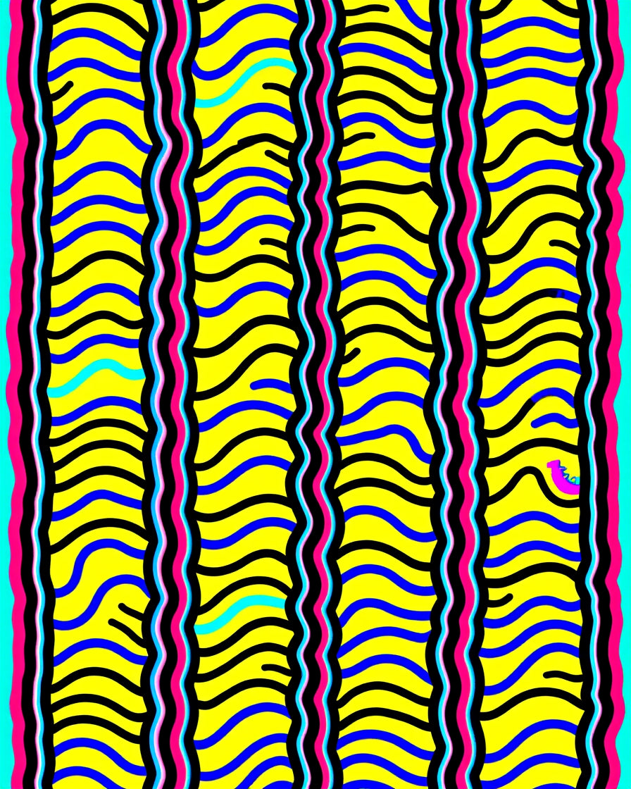 Vibrant Wavy Stripe Pattern Design Rug