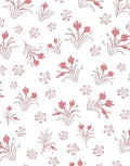 Pink Floral Botanical Pattern Rug