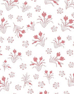 Pink Floral Botanical Pattern Rug