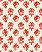 Classic Red Floral Damask Pattern Rug