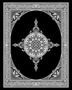 Black and White Ornamental Mandala Rug