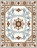 Contempory Floral Scrollwork Design Rug