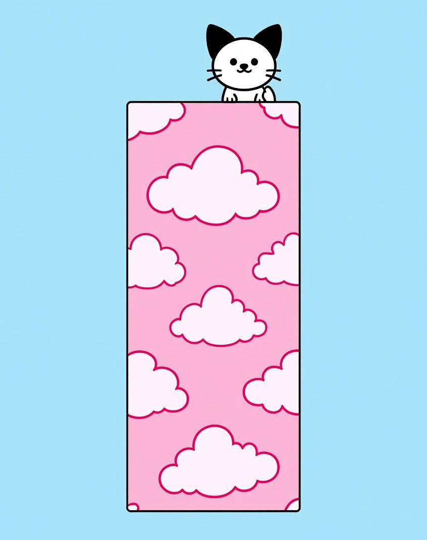Cute Pink Cloud 2 Cat Pattern Rug