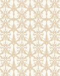 Elegant Tan Floral Art Nouveau Design Rug