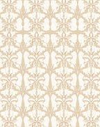 Elegant Tan Floral Art Nouveau Design Rug