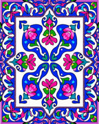 Vibrant Floral Mandala Pattern Rug